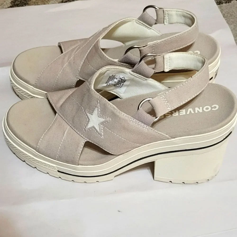 Converse Women's Beige Platform Espadrille Sandals